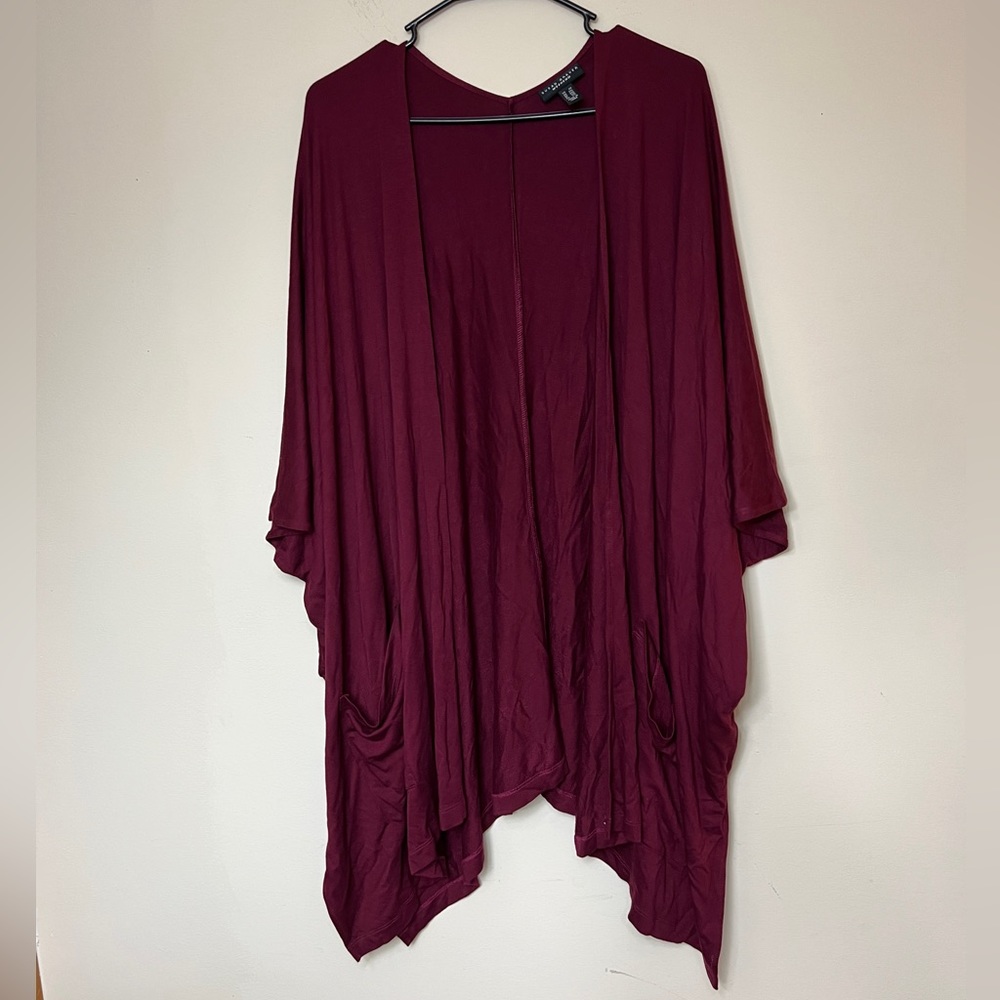 Susan Graver Weekend Open Short Sleeve Cardigan with Pockets Plus Size 2X